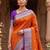 Orange Purple Jacquard Silk Woven Zari Work Rich Pallu Traditional Saree With Unstitch Blose Piece