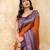 Orange Purple Jacquard Silk Woven Zari Work Rich Pallu Traditional Saree With Unstitch Blose Piece