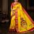 Yellow Color  Digital printing Durga Pooja Work Silk Saree