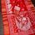 Red Color  Digital printing Durga Pooja Work Silk Saree
