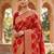 Jacquard Silk Woven Zari Work Red Traditional Ethnic Wear Saree With Unstitch Blouse Piece