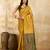 Golden Jacquard Silk Saree With Green Border & Zari Work Pallu With Unstitched Blouse Piece