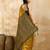 Golden Jacquard Silk Saree With Green Border & Zari Work Pallu With Unstitched Blouse Piece