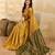 Golden Jacquard Silk Saree With Green Border & Zari Work Pallu With Unstitched Blouse Piece