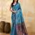 Blue Jacquard Silk Saree With Rich Zari Work Border With Unstitched Blouse Piece