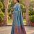 Blue Jacquard Silk Saree With Rich Zari Work Border With Unstitched Blouse Piece