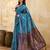 Blue Jacquard Silk Saree With Rich Zari Work Border With Unstitched Blouse Piece