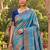 Blue Jacquard Silk Saree With Rich Zari Work Border With Unstitched Blouse Piece