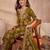 Women green floral printed kurta with trousers and dupatta