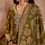Women green floral printed kurta with trousers and dupatta