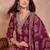 Women purple floral printed kurta with trousers and dupatta