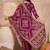 Women purple floral printed kurta with trousers and dupatta