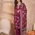 Women purple floral printed kurta with trousers and dupatta