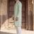 Mens green cotton blend chevron embroidered kurta with trouser