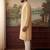 Mens yellow cotton blend chevron embroidered kurta with trouser
