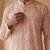 Mens peach cotton blend chevron embroidered kurta with trouser