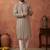 Mens brown rayon blend embroidered solid kurta