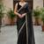 Black Color  Sequins with jari dori Embroidery work Net Sareer