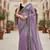 Purple Color  Sequins with jari dori Embroidery work Net Sareer