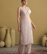 Dusty veil - elegant kurta set with farsi pants