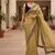 Yellow Color  Sequins with jari dori Embroidery work Net Sareer