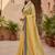 Yellow Color  Sequins with jari dori Embroidery work Net Sareer