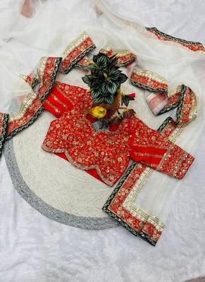 White Color  Sequins and Jari thread Embroidery Work Organza art silk saree 4