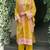 Yellow colour pakistani printed kurati print with embroidery set