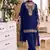 New georgette short salwar kameez pakistani style navy blue