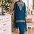 New georgette short salwar kameez pakistani style aqua blue