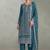 Sky blue pakistani straight suit for women chiffon