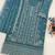Sky blue pakistani straight suit for women chiffon