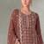 Peach pakistani straight suit for women chiffon