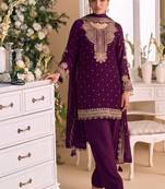 New georgette short salwar kameez pakistani style purple