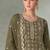 Mahendi green pakistani straight suit for women chiffon