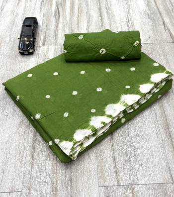 Handmade bandhani pure cotton saree 2