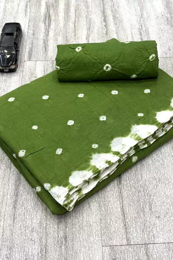 Handmade bandhani pure cotton saree