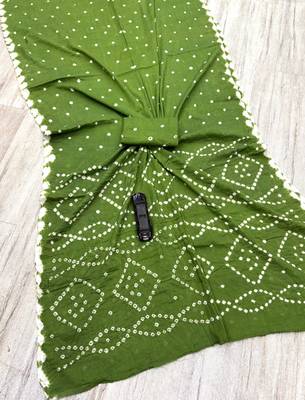 Handmade bandhani pure cotton saree 3