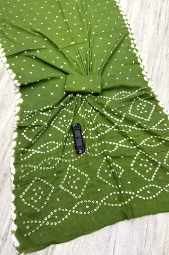 Handmade bandhani pure cotton saree