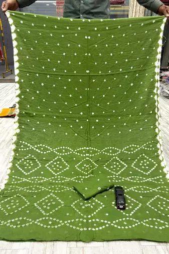 Handmade bandhani pure cotton saree