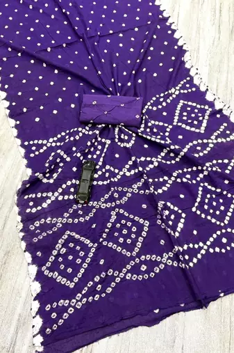 bandhani cotton saree with blouse 