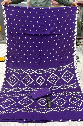 bandhani cotton saree with blouse 