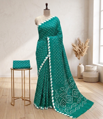 Handmade bandhani pure cotton saree