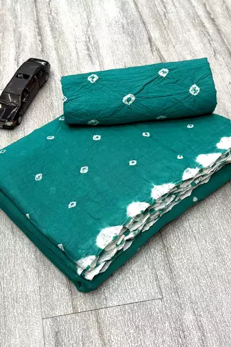 Handmade bandhani pure cotton saree