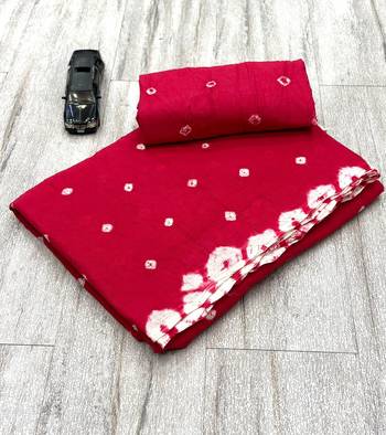 Handmade bandhani pure cotton saree 2
