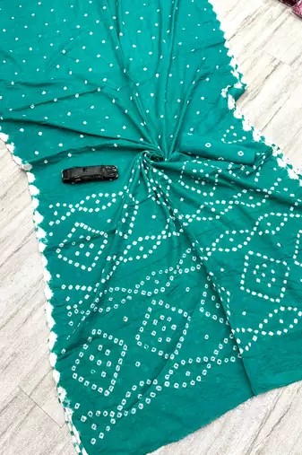 Handmade bandhani pure cotton saree
