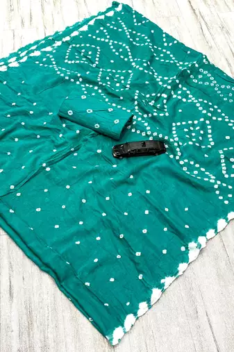Handmade bandhani pure cotton saree