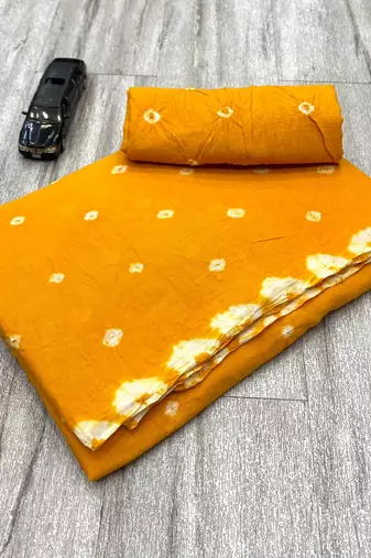 Handmade bandhani pure cotton saree