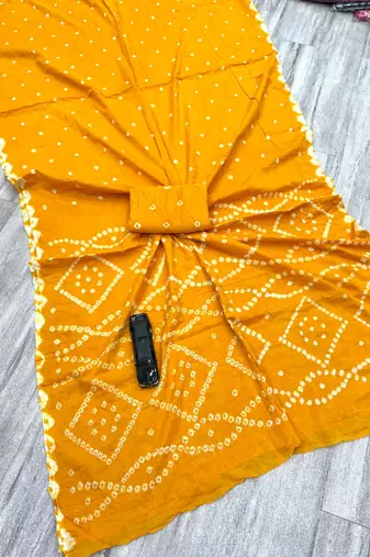 Handmade bandhani pure cotton saree