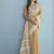 Sutriti mustard beige linen saree for women elegant festive ethnic party wear saree